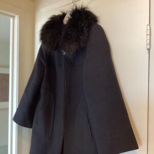 Elegant Black Fur-Trimmed Women's Coat ZARA